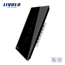 Livolo US Smart Wall Touch Dimmer Remote Light Switch Electrical 3 gang 1 way with LED indicator VL-C503DR-12